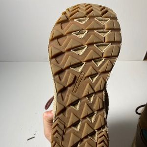 Brown and dark blue hiking boots for kids